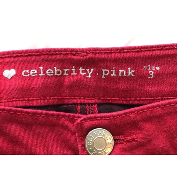 CELEBRITY PINK Red Low Rise Skinny Stretch… - Picture 2 of 4